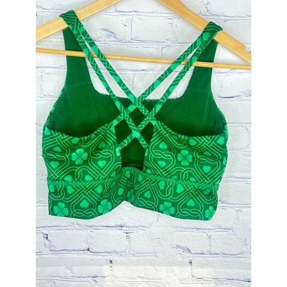 CVG Constantly Varied Gear Green Celtic Shamrock Strap Sports Bra Womens Medium - Picture 2 of 9